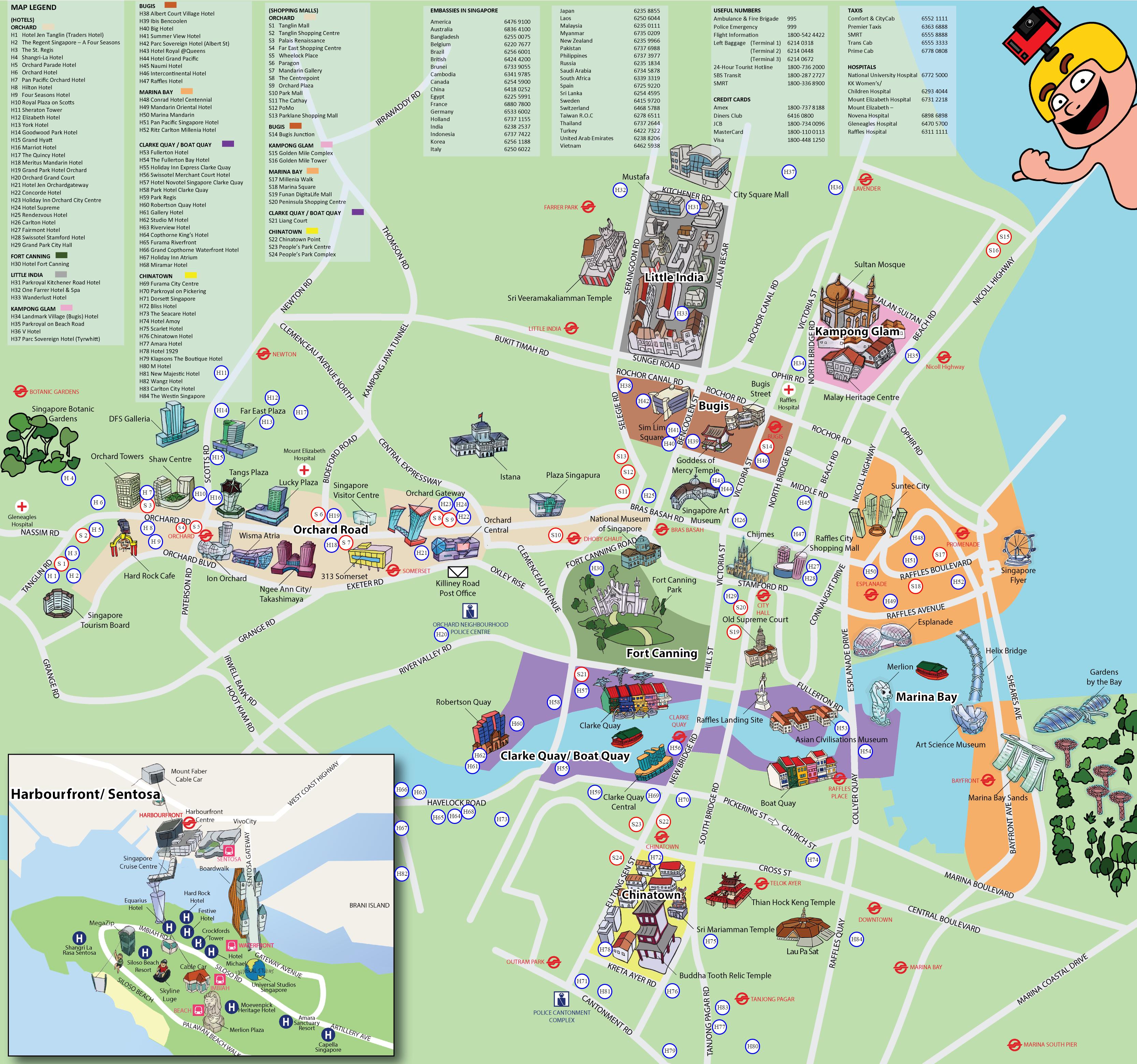 карта города Сингапура