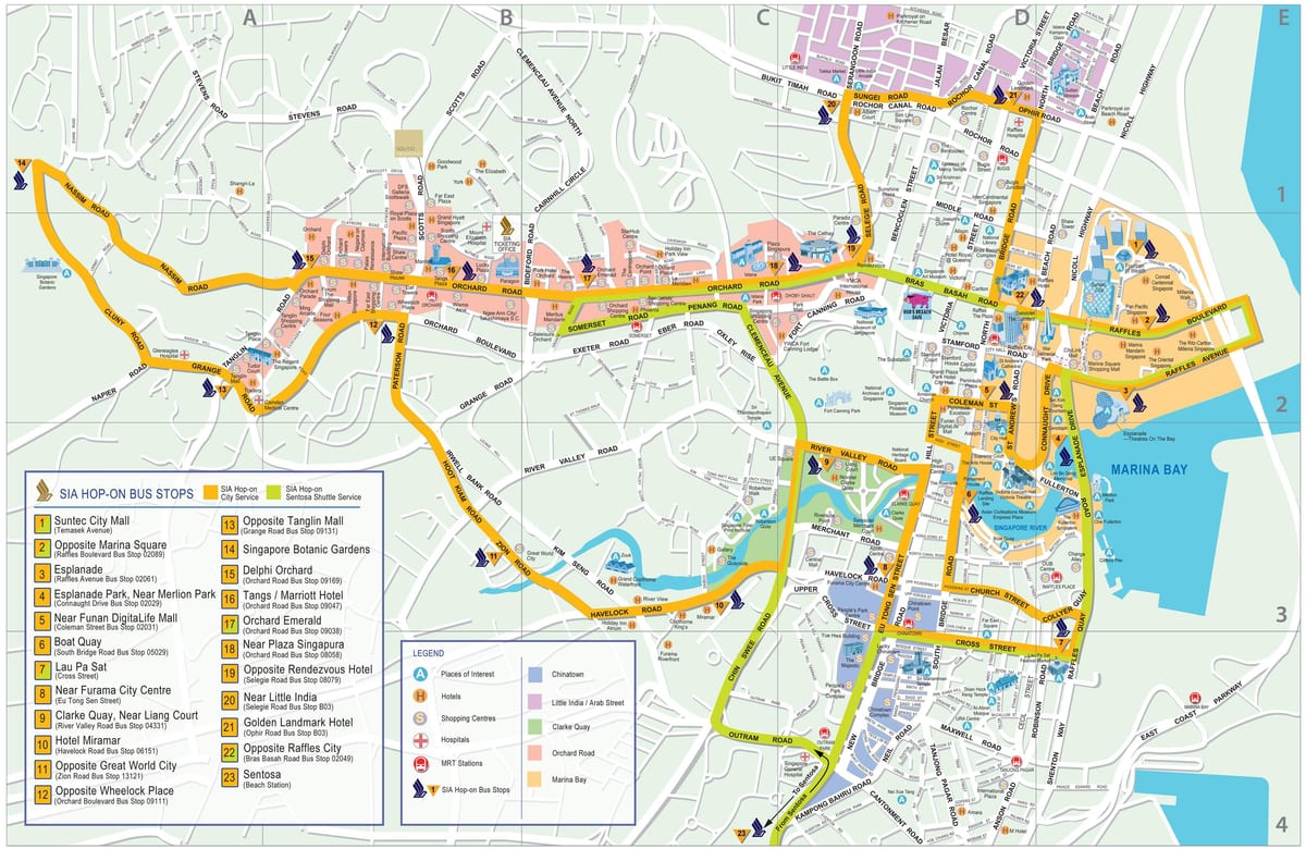 карта центра Сингапура