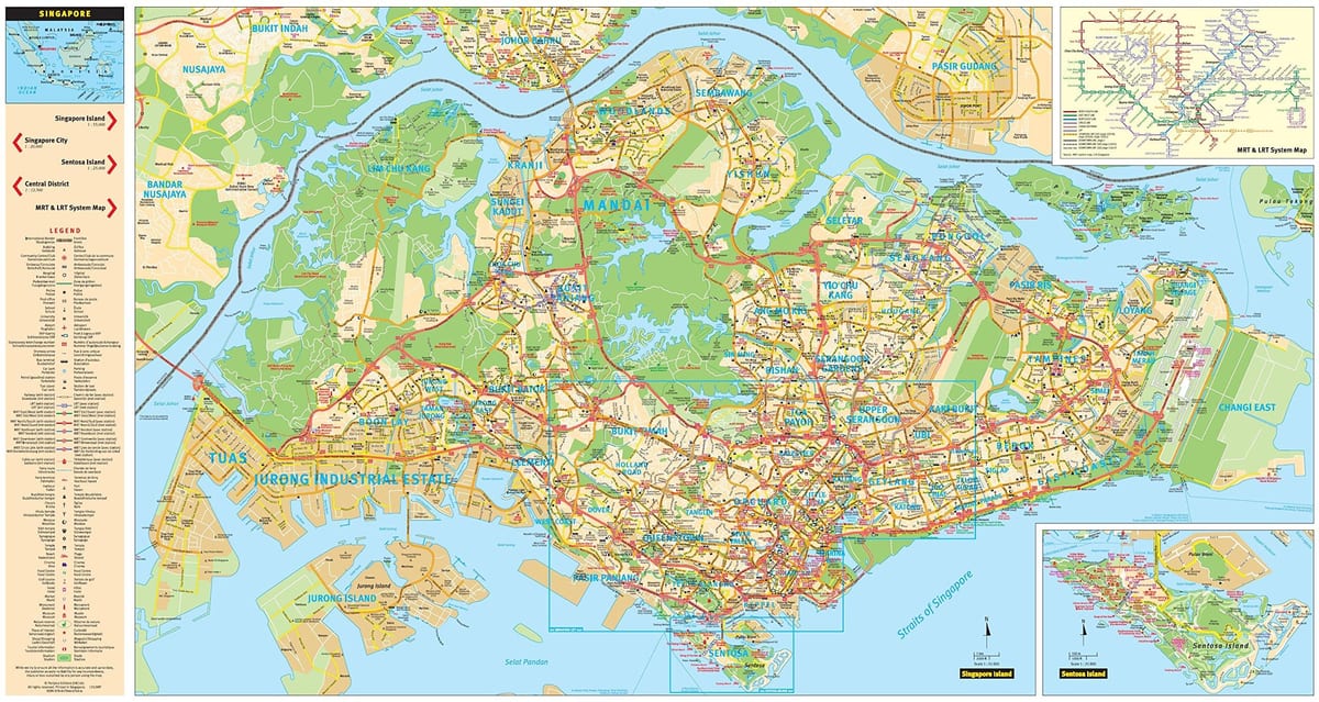 карта районов Сингапура