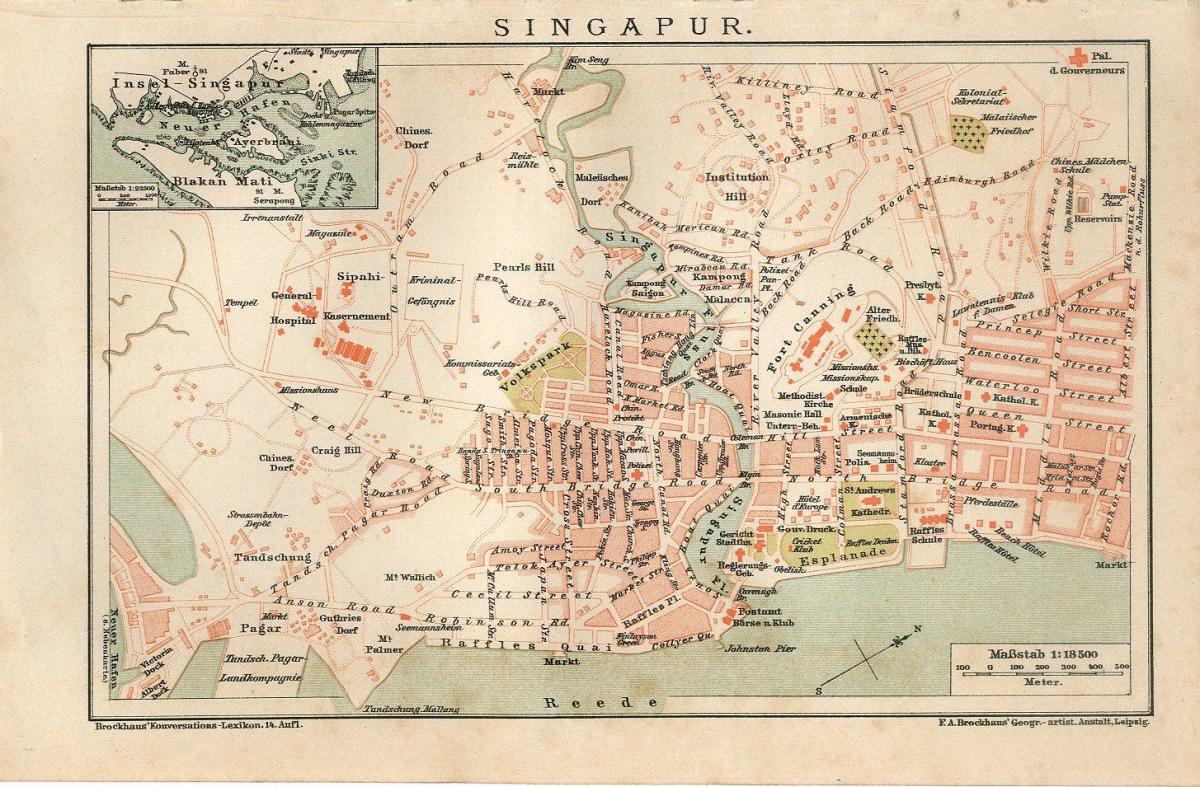 антикварная карта Сингапура