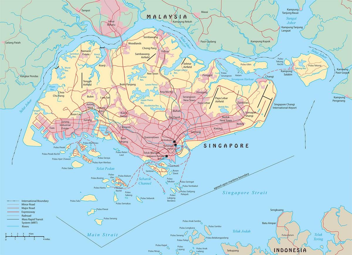 карта города Сингапура